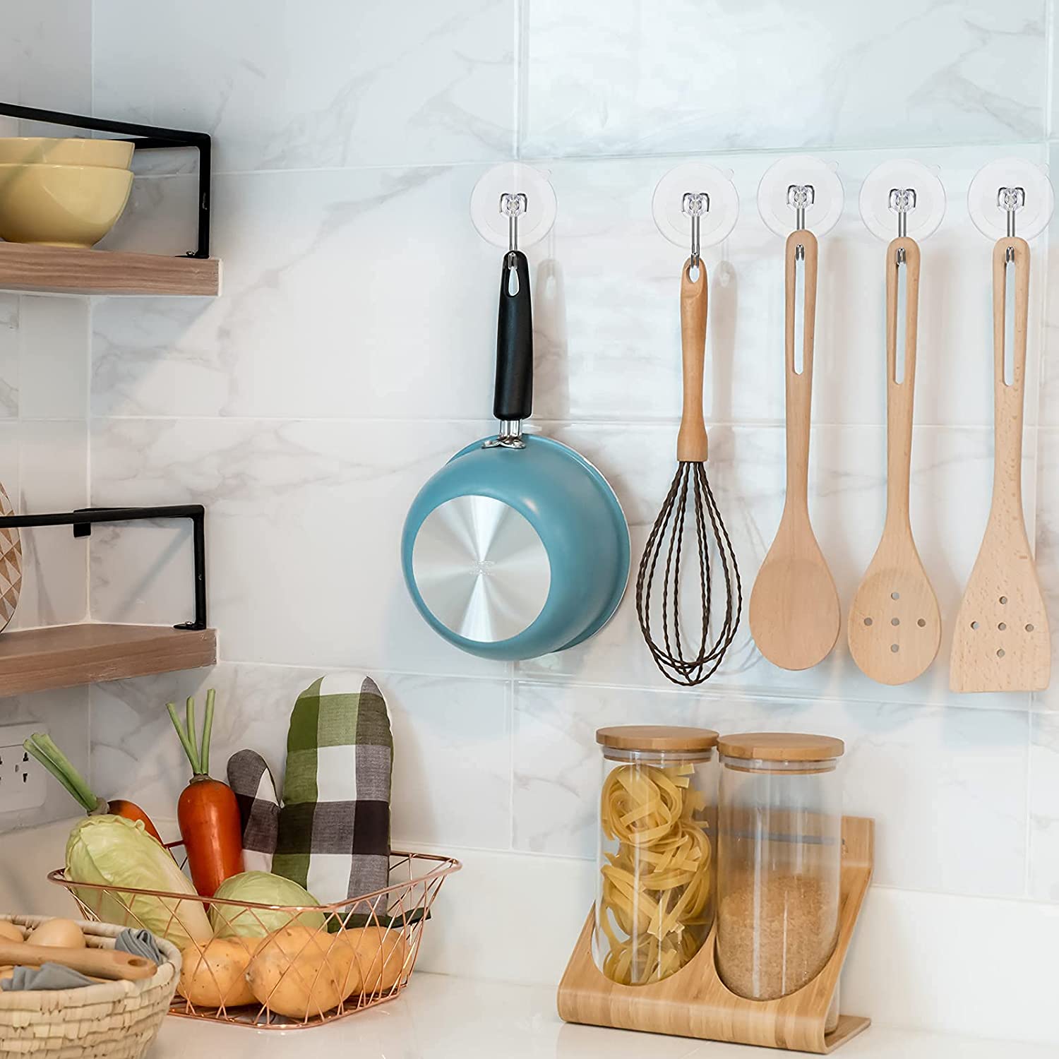 20pcs 30/40mm Suction Cup Hooks Strong Clear Sucker Hooks Towel Hanger for Fairy Christmas Lights Kitchen Bathroom Wall Window