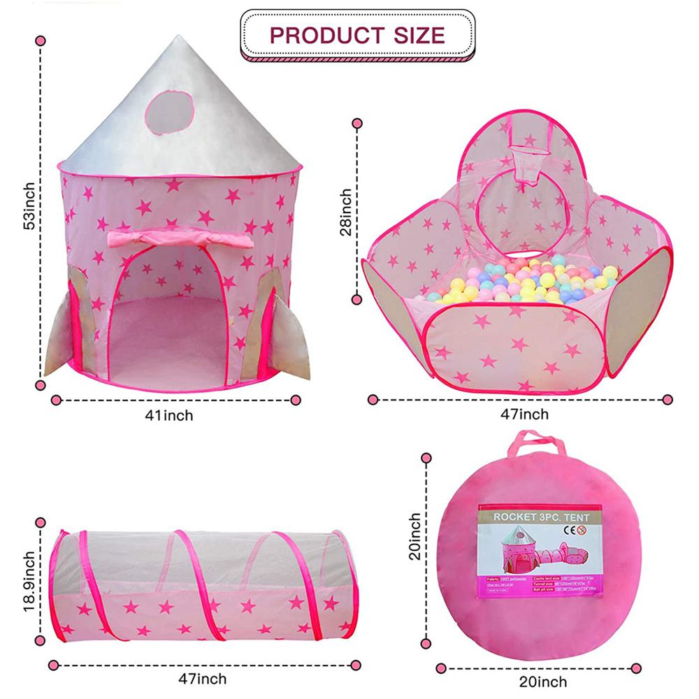 3 in 1 Spielzeug Zelt Spielhaus einstellen Krabbeln Tunnel Spielen Rohr für Jungen Mädchen Baby Kleinkind freundlicher Ball Schwimmbad Basketball felge Kriechen Tunnel