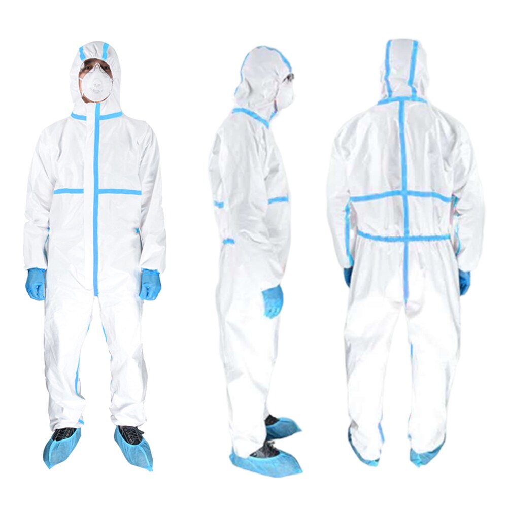 Neue Einweg Antibakterielle Kunststoff Verschlüsse Isolation Anzug Schutz Kleidung Sicherheit Staub-nachweisen Overall Antistatischen: 175cm