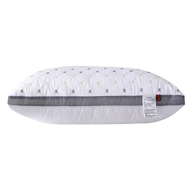 Almohada de algodón con núcleo de relleno para aliviar el dolor de hombros, cojín para aliviar el dolor de hombros, cuello largo, cama, Cervical, 1 unidad, 74x48 Cm: grid white / 74x48 high pillow 15