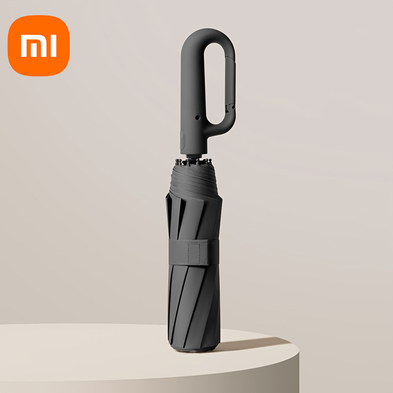 Paraguas Xiaomi a prueba de viento fuerte 107CM, paraguas plegable automático reforzado, mango de hebilla grande, resistente al viento, agua y al sol,