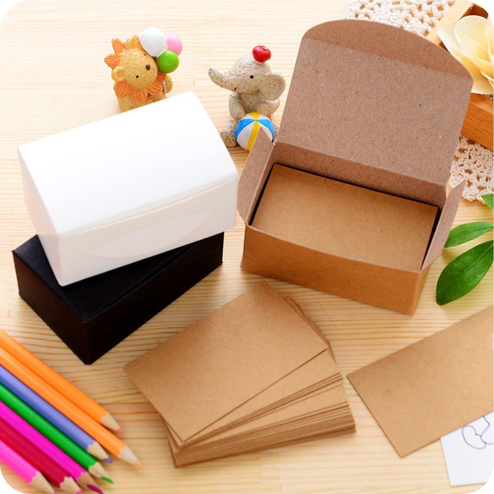 100pcs Retro Double-sided Blank Kraft Paper Business Cards Word Card Message Card DIY Postcard Message Wedding Card Card