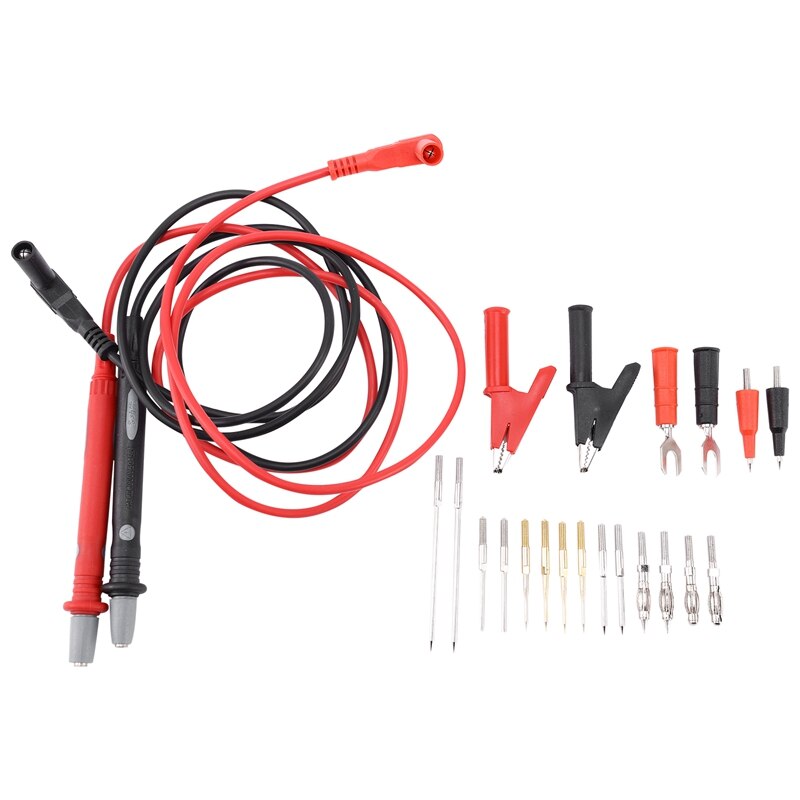 22 PCS Multimeter Test Lead Kit, Interchangeable Electronic Test Lead Accessory Kit with Banana Plugs Probe Tips