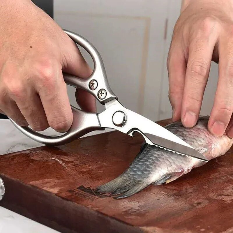 Ciseaux de cuisine puissants en acier inoxydable, outils multifonctions pour la maison, légumes, viande, os, Barbecue, métal,