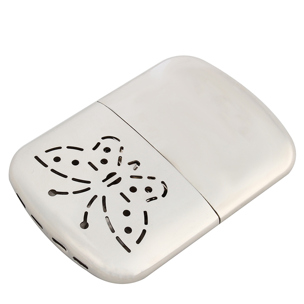 Scaldamani portatile da esterno in metallo con custodia per pesca, campeggio, escursionismo, mini scaldamani a benzina tascabile invernale caldo