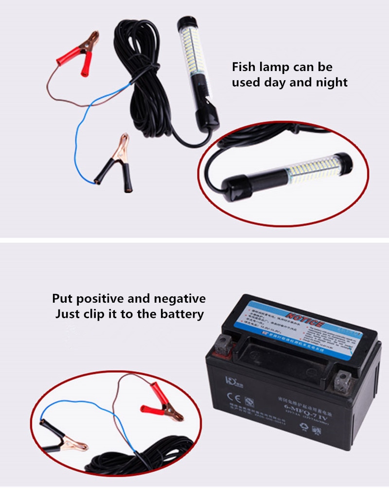 25w 5m led onderwater vislamp diep onder water vislokmiddel aaszoeker lamp inktvis aantrekkend 12v nachtvislamp