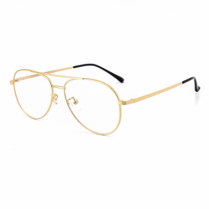 YIMARUILI, gafas de piloto de doble haz a la , montura para hombres y mujeres, gafas graduadas ópticas de titanio puro ultraligeras Retro 2194: Rojo