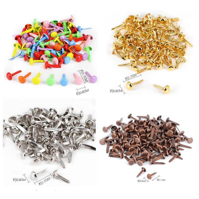 100 Stuks Mix Patroon Ronde Metalen Brads Diy Scrapbooking Ambachten Accessoires Voor Home Decor Versiering Fastener Brads Levert