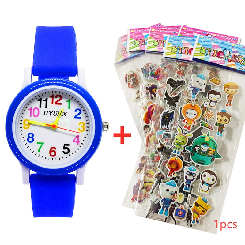 Quartz Kinderen Horloge Baby Leren Om Tijd Klok Kinderen Horloges Kids Kerstcadeau Kind Digitale Elektronica Horloge: Blauw