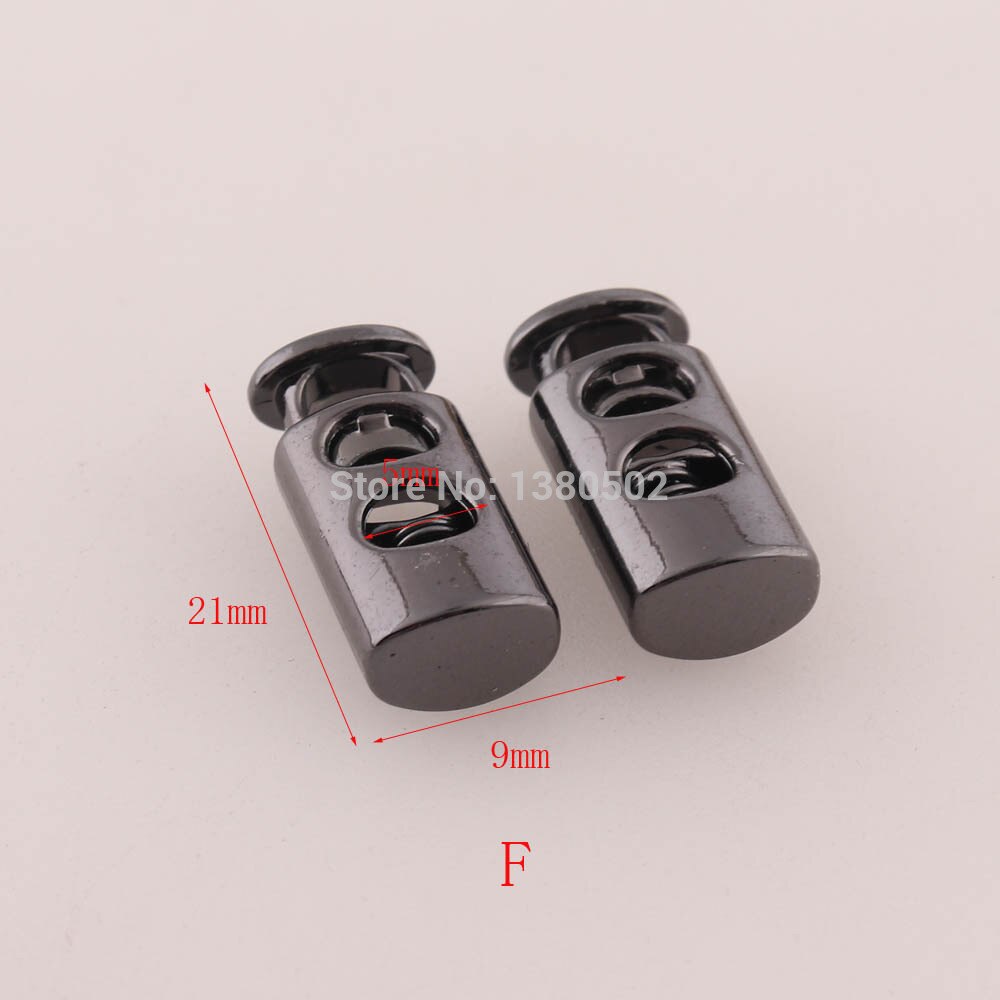 10pcs Gunmetal alloy Cord Locks Toggles Drawstrings Elastic Cord End Adjuster Stopper for Clothes Garment bag accessories: F