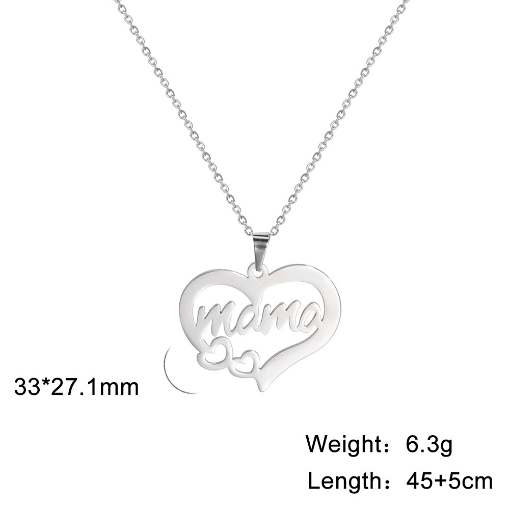 Minun muotoni äiti kirjain nimikyltti riipus kaulakoru naisille #39 ruostumattomasta teräksestä kaulakorut choker korut: B teräksen väri