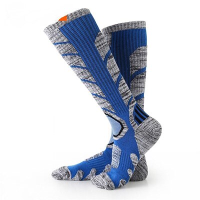 1 Paar Outdoor Winter Sneeuw Skiën Katoenen Dikker Sokken Kousen Been Bescherming Warm Zweet Absorberen Sport Voor Volwassen Mannen Vrouwen: Blue / EUR39-43