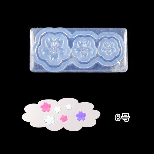 1 stks/partij 3D decortive Acryl Nail Art Mold Tips Decor DIY Verschillende Stijlen Transparant: 8