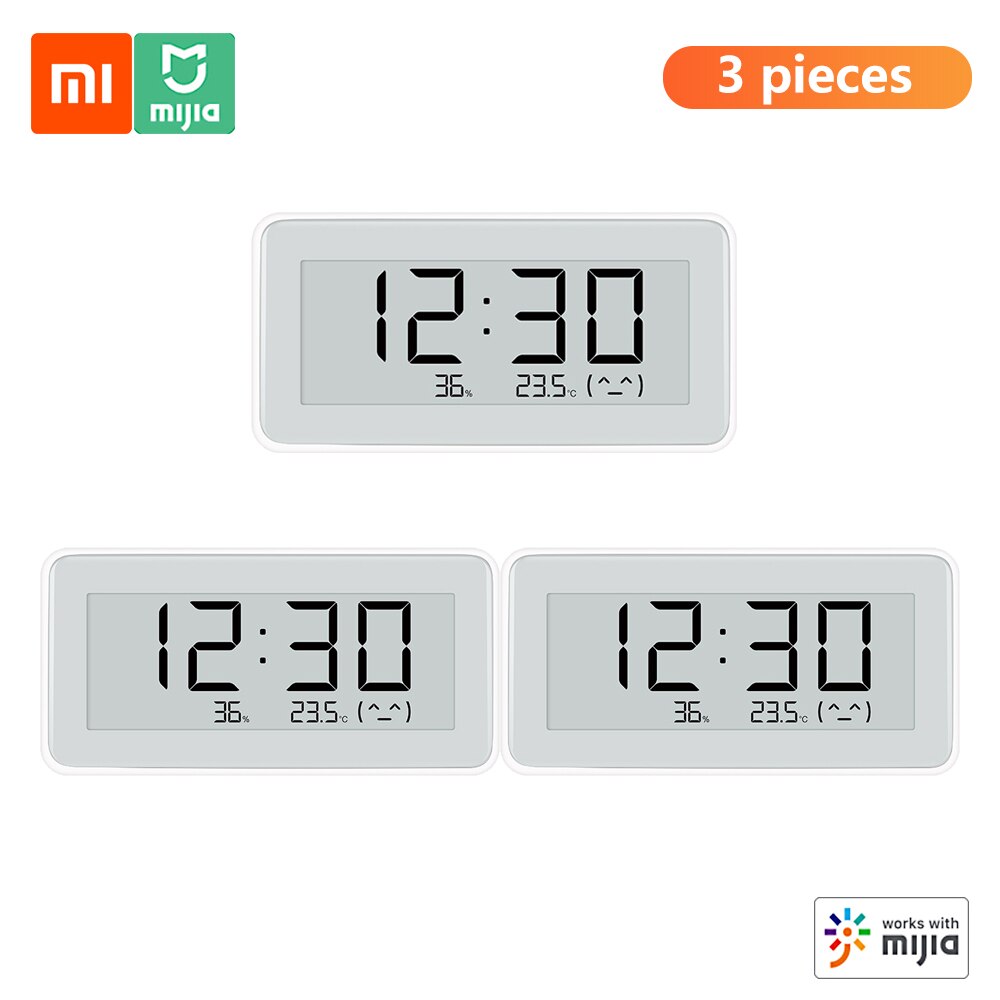 Xiaomi Mijia Bluetooth Thermometer 2 Wireless Smart Electric Digital Hygrometer Thermometer Humidity Sensor Work with Mijia APP: L 3PC