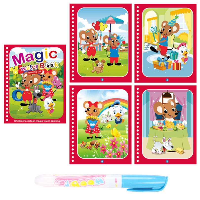 LOLEDE Magic Water Drawing Book Coloring Book Doodle Magic Pen Painting Drawing Notebooks Kids Birthday Christmas Year: 47