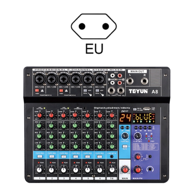 Mixer Geluidskaart Usb Externe Sound Board Live Geluid Dsp Chip Ruisonderdrukkende Kits Compatibel Met De Meeste Muziek App