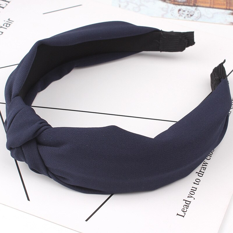 Women Girls Headdress Solid Cloth Headband Wrap Hair Hoop Bezel With Teeth Female Hair Accessories Hairband Headwear: C