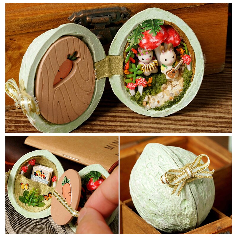 Diy dukkehusmøbler miniatyr tre miniaturas dukkehus boks teater leker til låve bursdag casa frø verden  r3