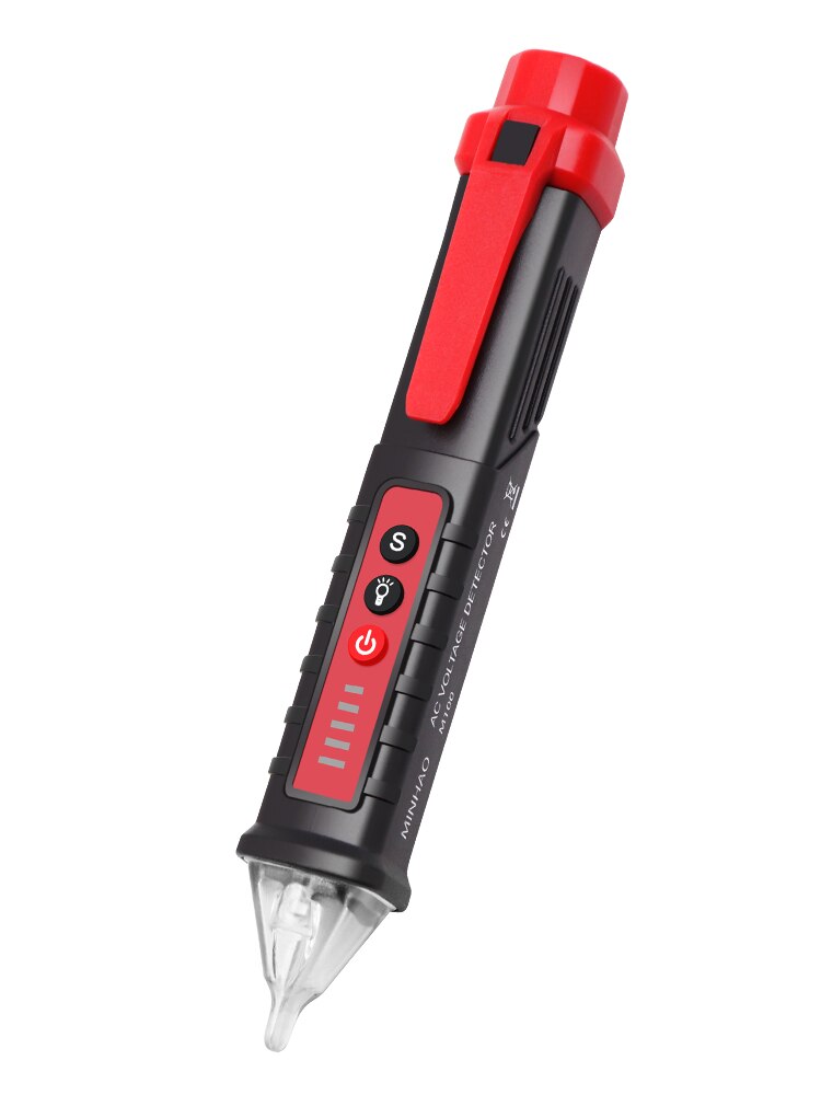 SNAKOL Berührungsloser Wechselspannungsdetektor 12V-1000V Empfindlichkeit einstellbar Stiftart Tester Meter Spannungsanzeige Voltmeter: Schwarz
