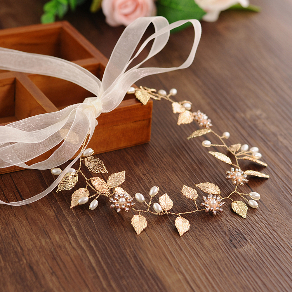 Cinturón TRiXY SH110 de hoja dorada para boda, cinturón Floral para novia, fajas de diamantes de imitación para novia, accesorios de boda, cinturones en el vestido