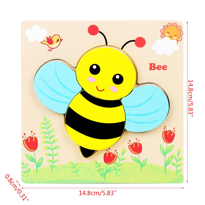 Wooden Jigsaw Puzzles Animal Educational Toys for Toddlers 1 2 3 Years Old Pack 203E