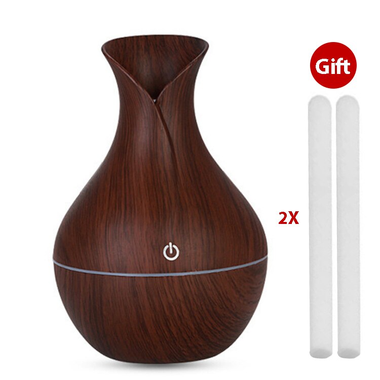 USB Wood Grain Essential Oil Diffuser Ultrasonic Humidifier Household Aroma Diffuser Aromatherapy Mist Maker With Light: 05