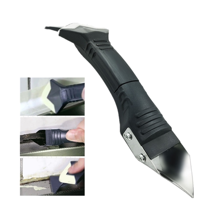 Espátula selladora de silicona 3 en 1 para ventanas, raspador de Metal, utensilio para quitar masilla o cemento, herramientas manuales de limpieza
