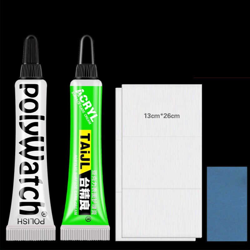 Polywatch – pâte à polir pour réparation de verre, matériau acrylique, dissolvant de rayures, réparation de lunettes, pâte de ponçage, outils de réparation de verre de montre: Default Title