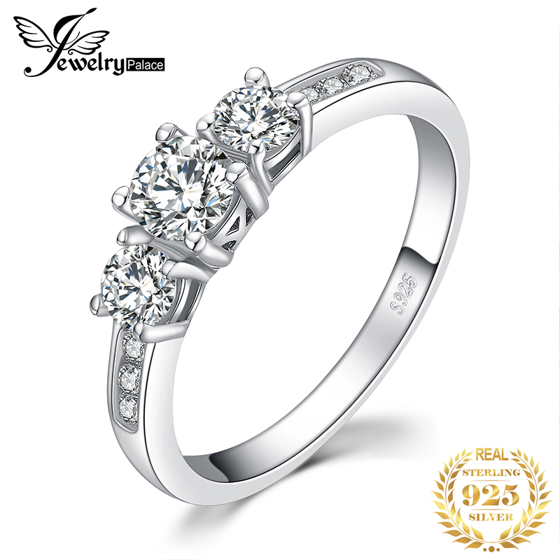 Jewelrypalace 3 Stone Cz Engagement Ring 925 Sterling Zilveren Ringen Voor Vrouwen Anniversary Ring Trouwringen Zilver 925 Sieraden