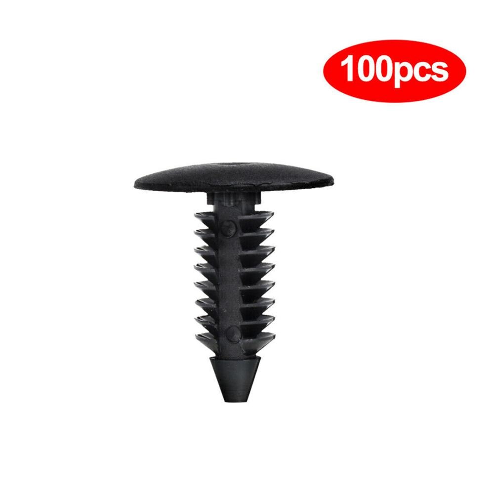 Clips de carenado con remaches de plástico para coche, accesorio Universal para Honda, Yamaha, Suzuki, Kawasaki, disponible en 2 tamaños, 6mm y 8mm, color negro, 50/100 Uds.