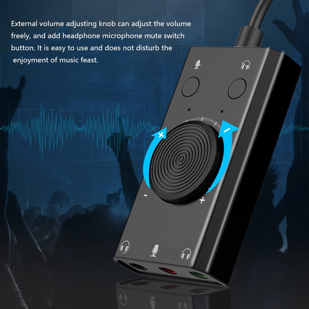 Orico Draagbare Usb Externe Geluidskaart Microfoon Oortelefoon Twee-In-een Met 3-Poort Uitgang Laptop Pc computer Adapter