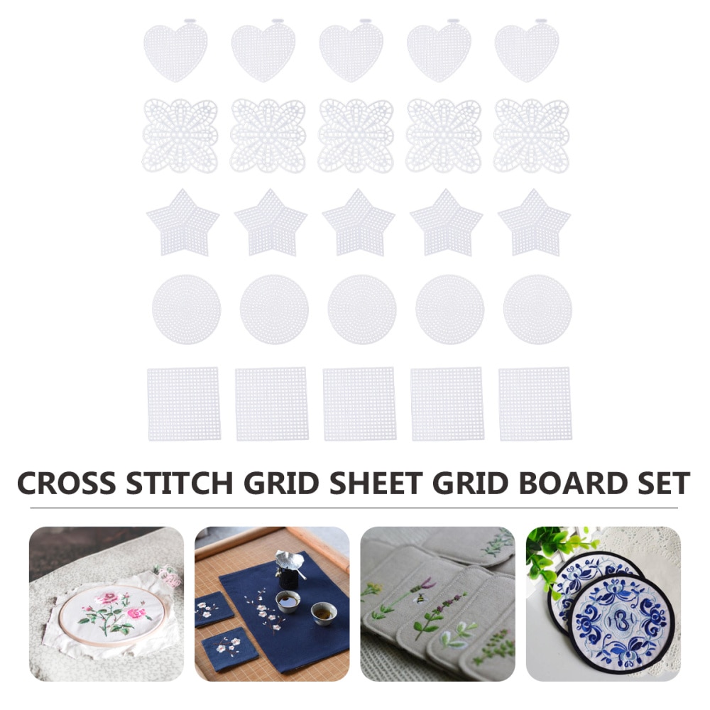 50 Pcs Plastic Canvas Sheets Cross-Stitch Canvas Sheets for Cross Stitch Darning