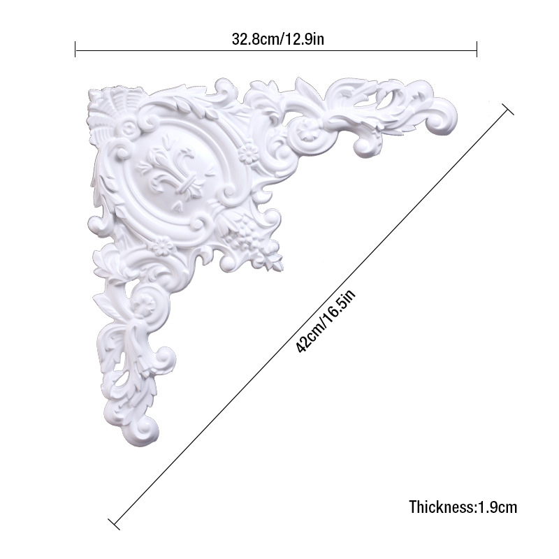 Home decor ceiling lamp corner flower decoration stickers furniture decals hollow PVC home accessories DIY wood carving flowers: A