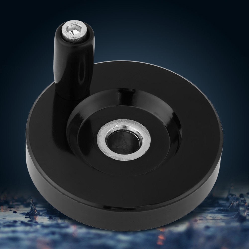 1 Pcs Black Lathe Milling Machine Rear Ripple Hand Wheel With Revolving Handle Back Corrugated Handwheel Machine Handwheel