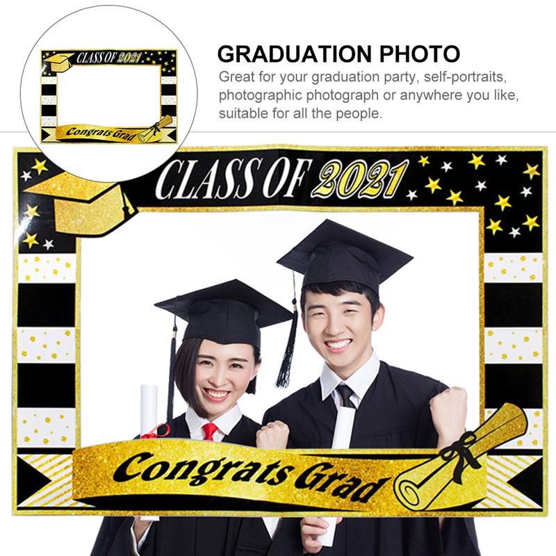 Graduation Photo Booth Frame Paper Selfie Photo Frame Props Party Decoration Supplies
