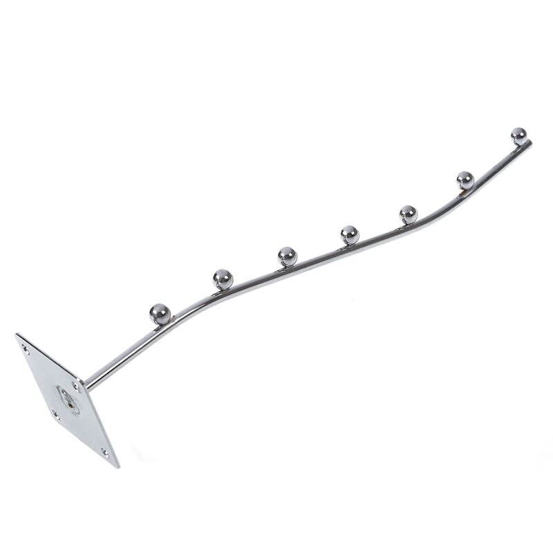 Wall Mount Waved Waterfall Hanger Rack 7 Beads Garment Display Hooks