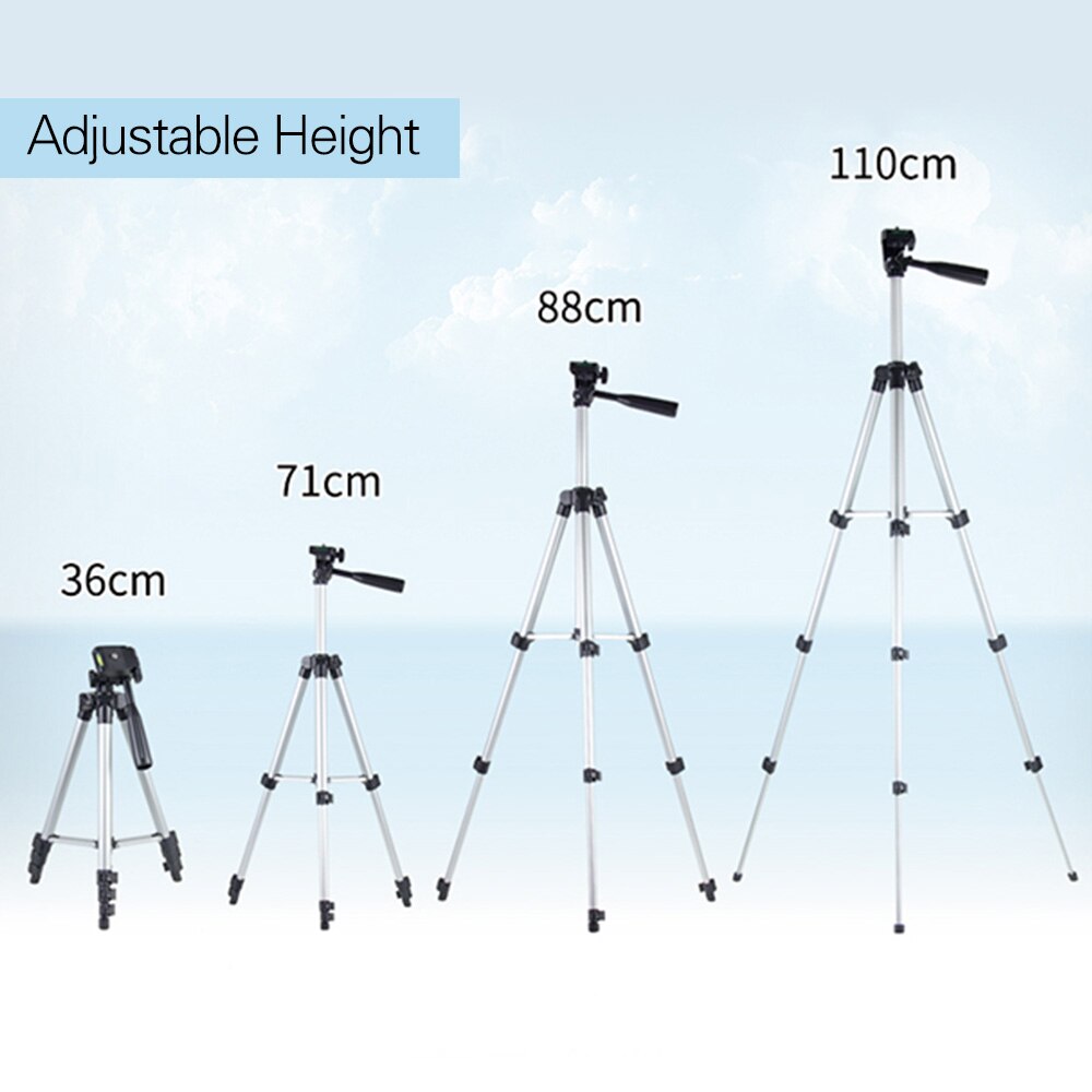 Trépied de téléphone léger 50/110/130/150cm, hauteur réglable, trois Sections, vis 1/4 pouces, pour Smartphone, photographie et vidéo DSLR