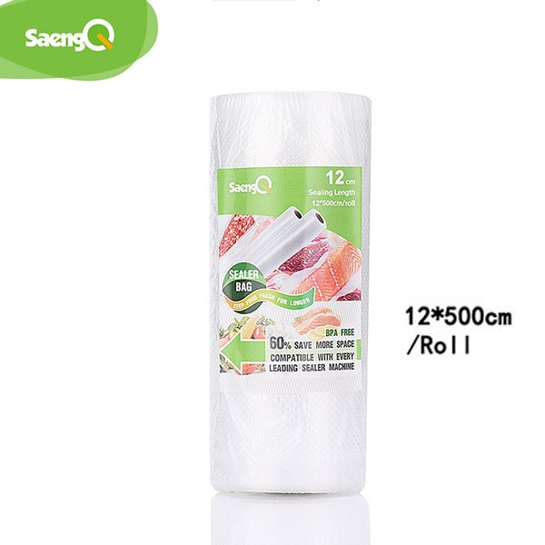 saengQ 5 Rolls/Lot Kitchen Bags For Vacuum Sealer bags Food Vacuum Bag Storage Vacuum Packaging Rolls 12/15/20/25/30cm*500cm: 12cm