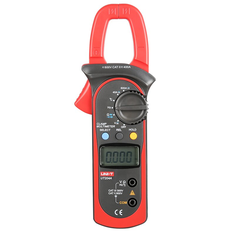 UNI-T UT204A 600A AC DC Digital Clamp Meters With Temperature Test Auto Range 600V Voltage Continuity Buzzer