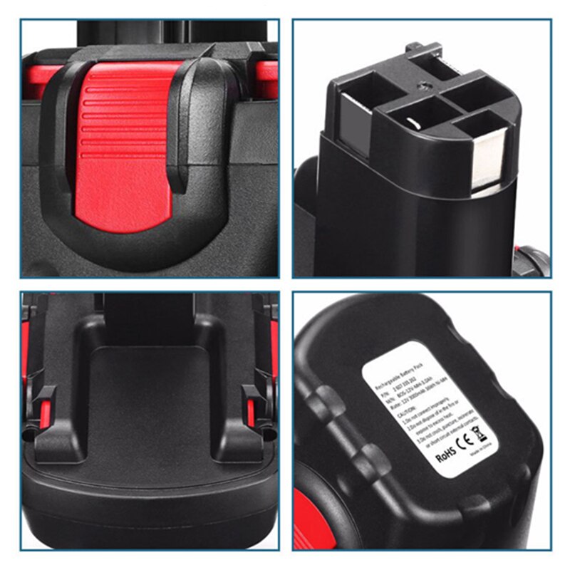 12V 3000mAh Nicd Ni-MH Rechargeable Replacement Battery for Bosch 12 V BAT043 BAT045 BAT120 Drill GSR12VE-2 PSR12VE-2 2607335273