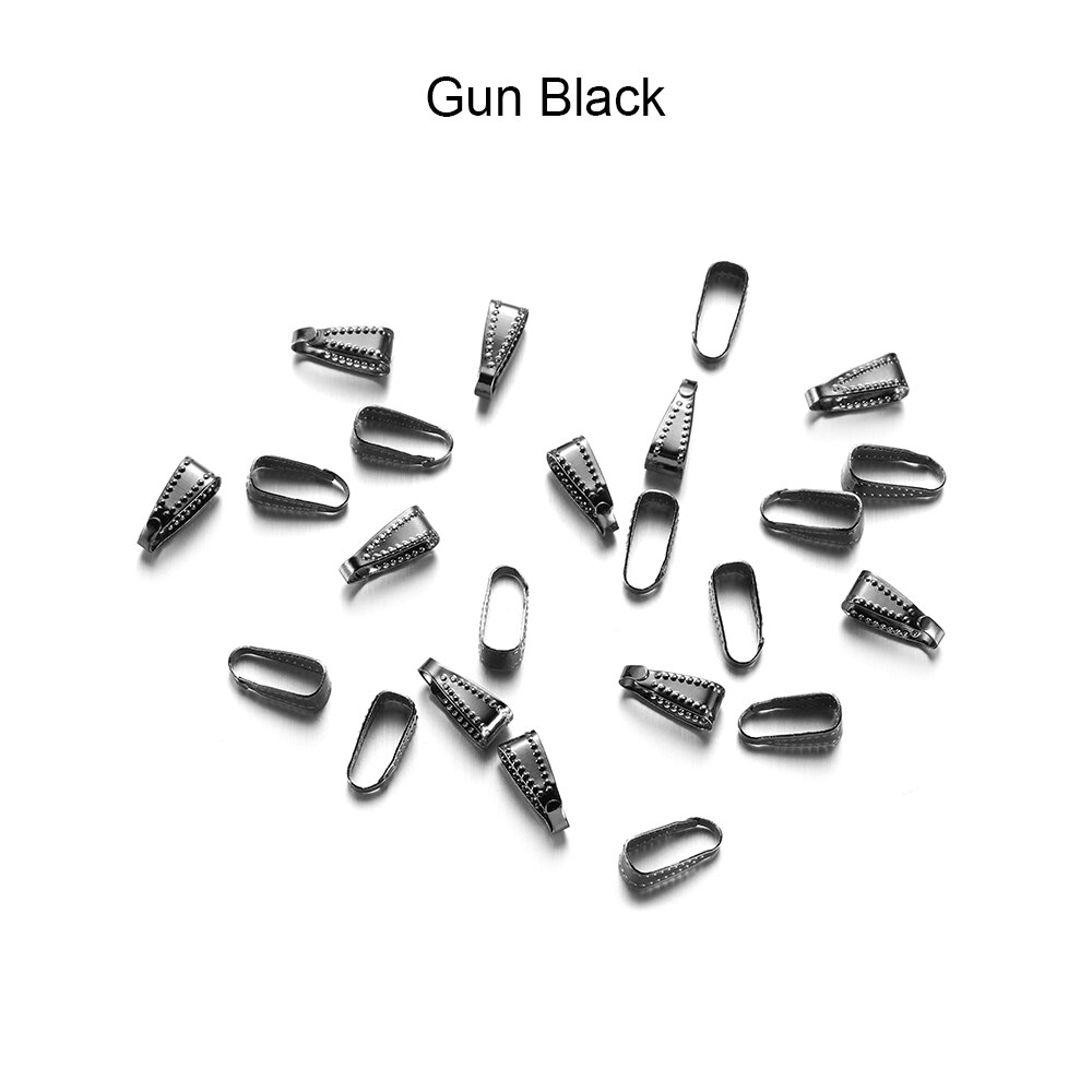 100 sztuk/partia wisiorek klamrami Bail klamrami opieki klamra naszyjnik wisiorek złącze do tworzenia biżuterii DIY naszyjnik akcesoria: 7mm / Gun Black
