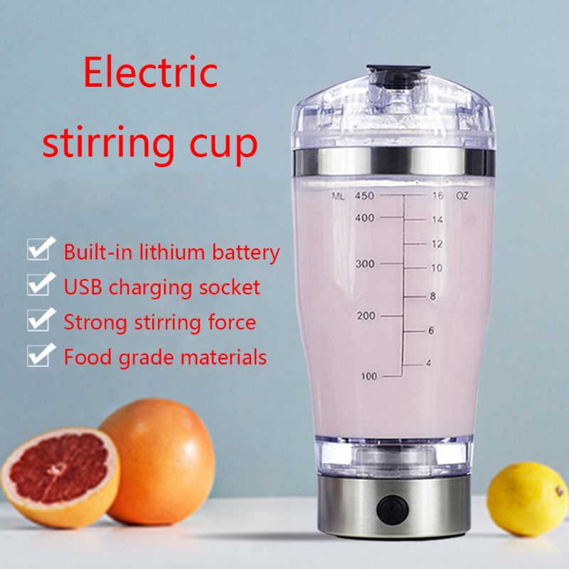 450ml/600ml USB Rechargeable Electric Mixing Cup Portable Protein Powder Automatic Shaker Bottle Leakproof Mixer