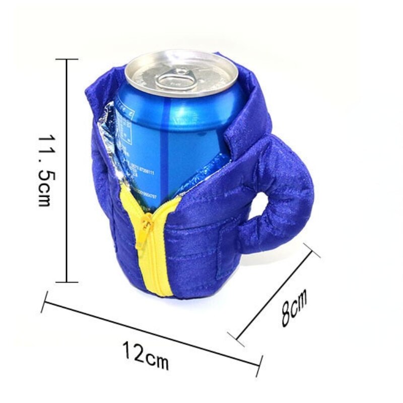 jacket to keep drinks cool beer clothes cola drinks winter down jacket beverage warm clothing insulated beer insulated cover
