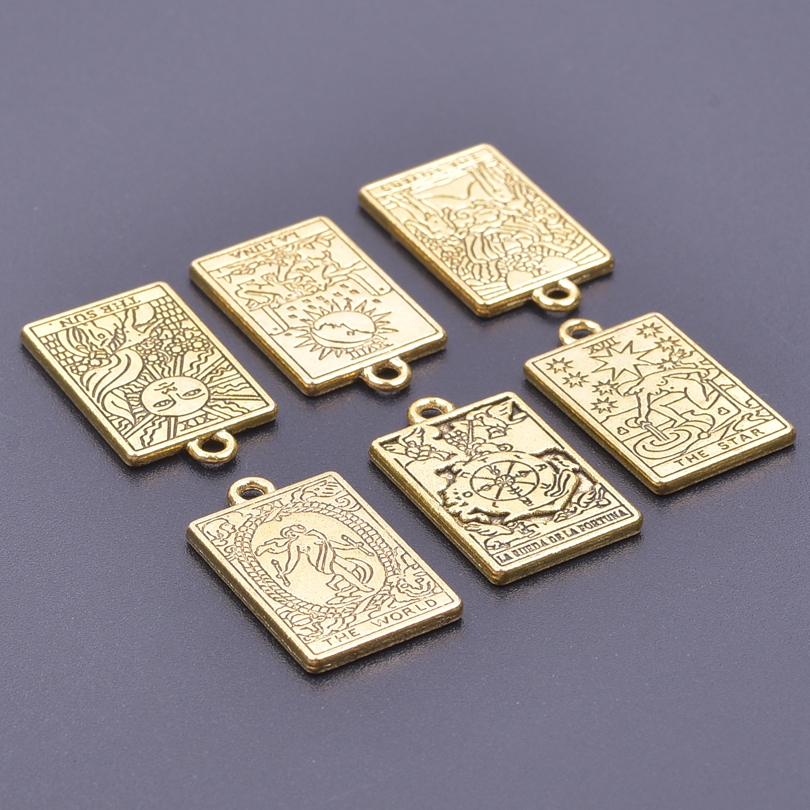 10pcs/lot Gold Plated Tarot Accessories DIY Bulk Alloy Pendant Charm for Jewelry Making Necklace Earrings DIY Material