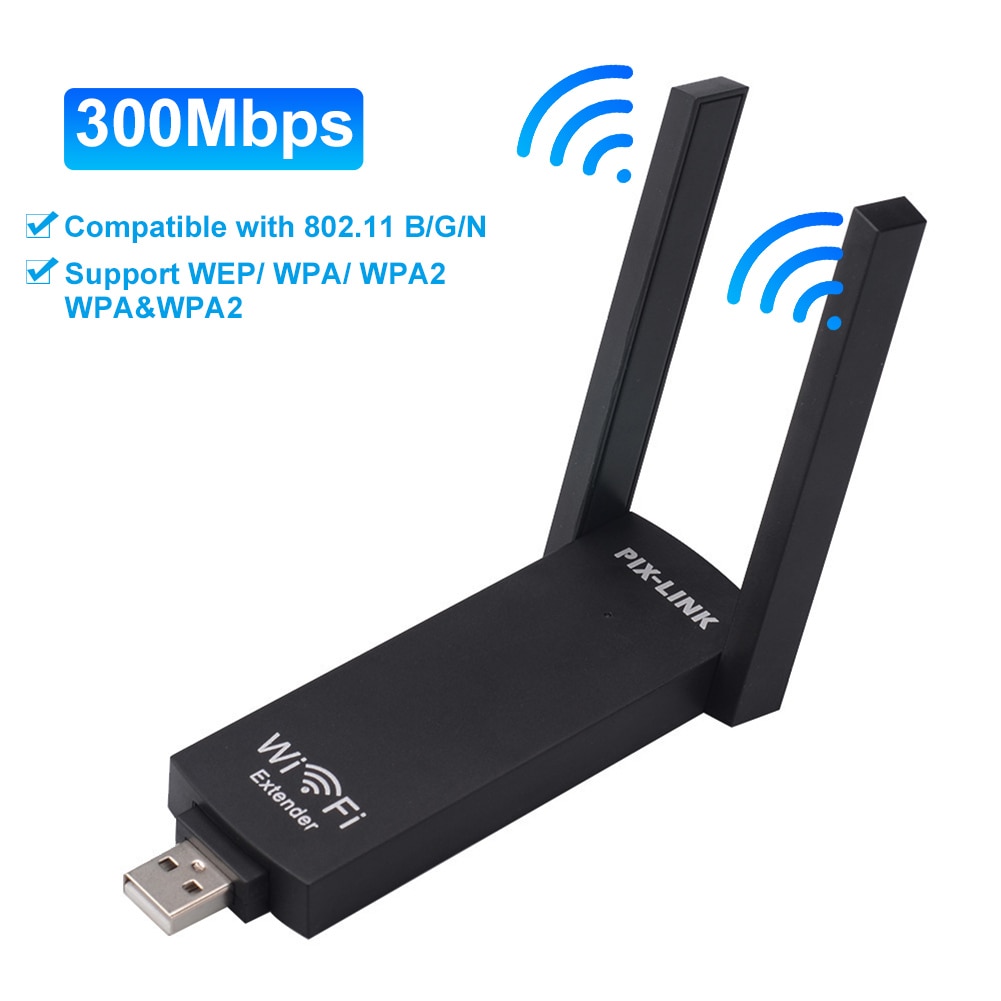 Wifi Router 300Mbps Dual Antennes Draadloze Wifi Router Usb Repeater Signaal Extender Booster Computer Accessoires Voor Smart Telefoon