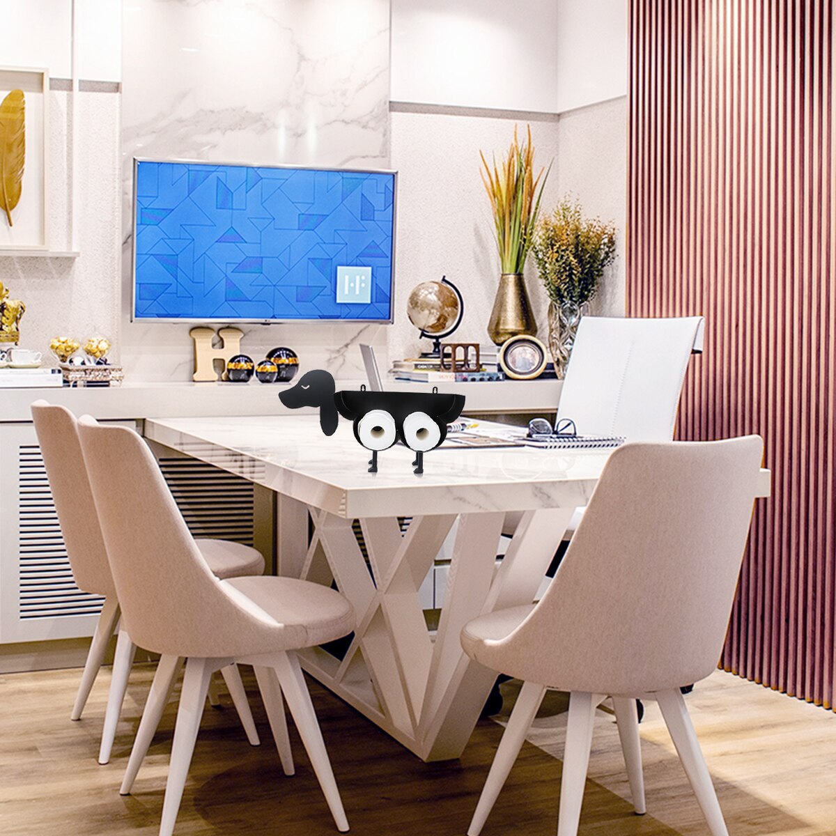 Cartoon Roll Paper Holder Vertical Tissue Rack Toilet Paper Organizer