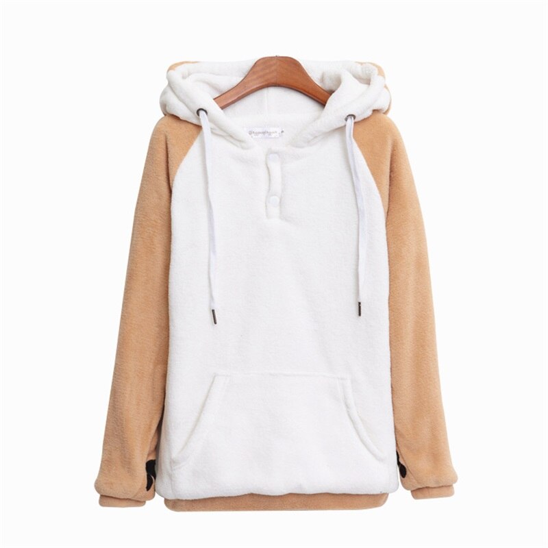 Shiba Inu Doge-abrigo de felpa con capucha para mujer, sudadera de terciopelo de manga larga con dibujos animados, estilo Kawaii, cálido, invierno, navidad