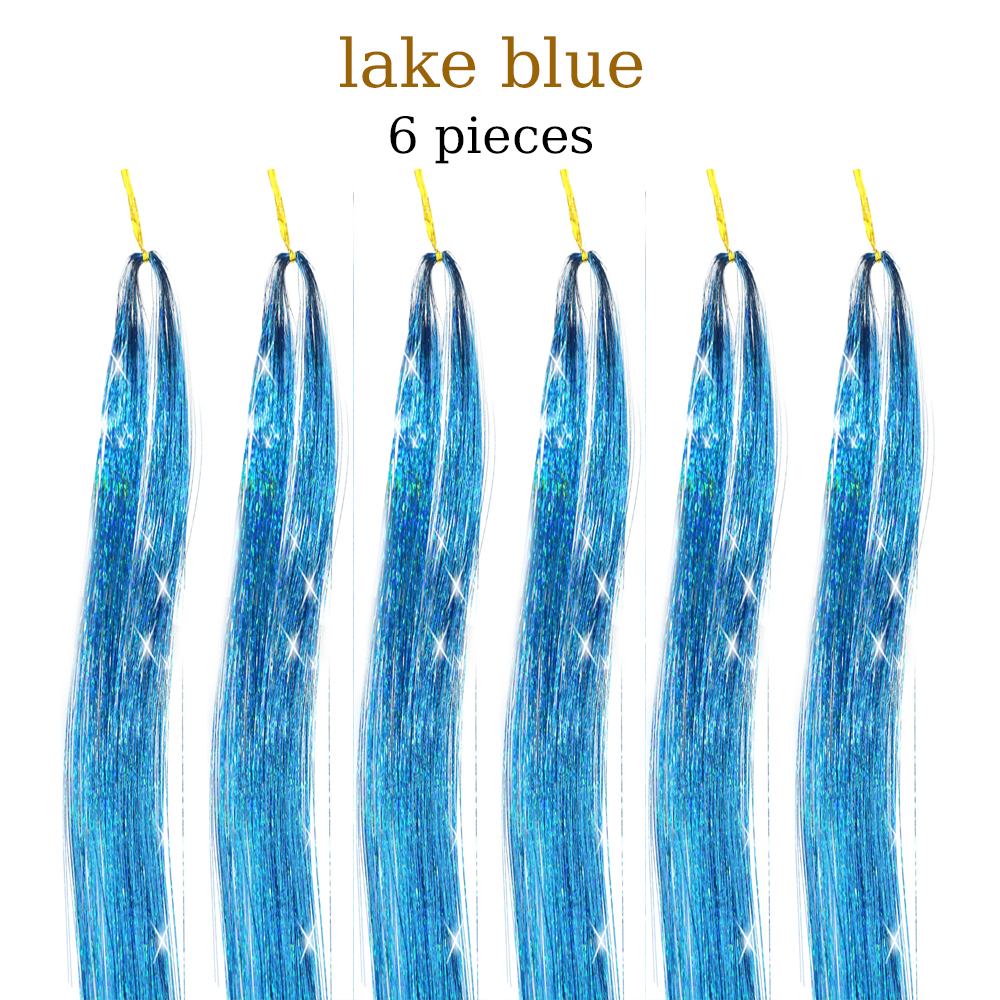 48 Inch Hair Tinsel Kit With Tool 1200 strands Tinsel Hair Extensions 12 Colors Fairy Hair Tinsel, Sparkling Shiny Hair Tinsel: 27# / 26inches