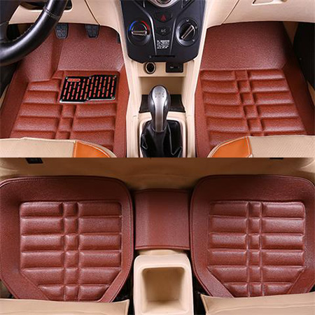 leather car floor mats for Peugeot All Model 3008 206 307 207 408 308 508 301 4008 RCZ 301 Car Styling Accessories Foot Pad: Color 3