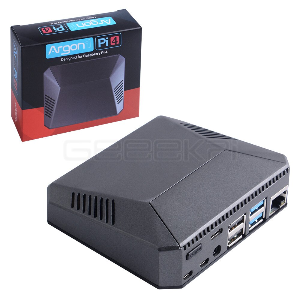 Geeekpi raspberry  pi 4 model b behuizing aluminium metalen abs behuizing met aan/uit-schakelaar + koelventilator + koellichamen: Enige geval